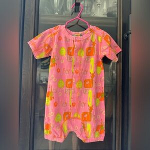 Oinkbaby Pink and Orange Baby Romper NWOT